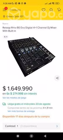 Mixer Reloop RMX90 DVS + case de transporte