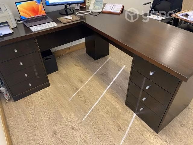 Escritorio Madera, Repisa y mueble Kardex