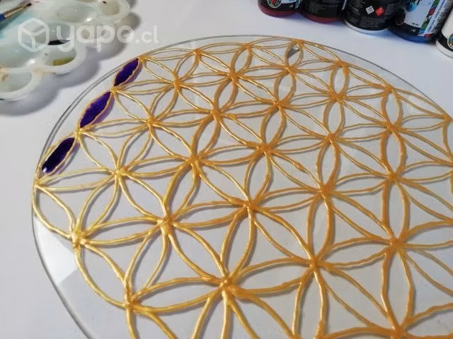 Mandala Pintado sobre vidrio - Imagen 2