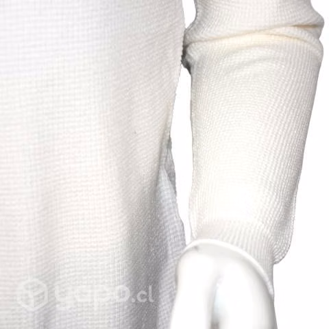 Sweater Blanco Elasticado Cuello Alto Beatle XXL