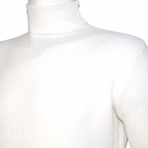 Sweater Blanco Elasticado Cuello Alto Beatle XXL
