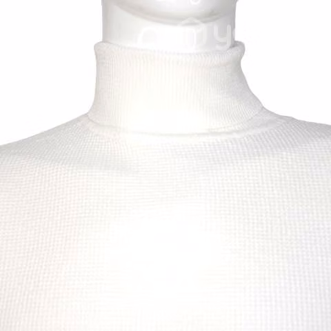 Sweater Blanco Elasticado Cuello Alto Beatle XXL