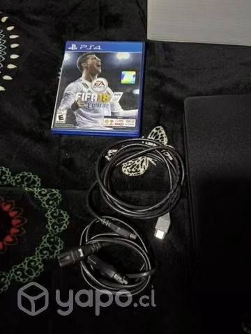 PS4 de 1Tb+2 mandos+Cables+Fifa 18+Caja