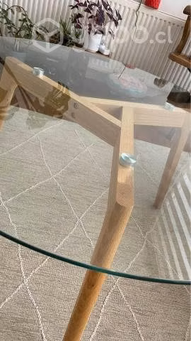 Mesa de Centro Vidrio y Madera