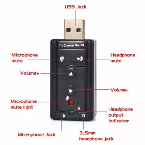 Tarjeta de sonido usb 7.1