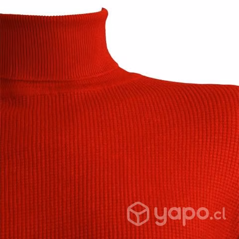 Sweater Rojo Elasticado Cuello Alto Beatle XXXL