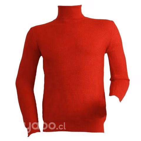 Sweater Rojo Elasticado Cuello Alto Beatle XL