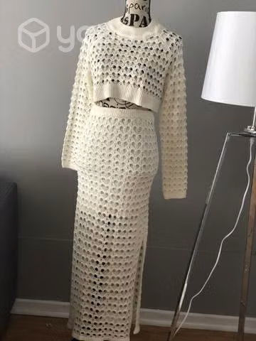 Hermoso conjunto tejido no grueso elasticado xs