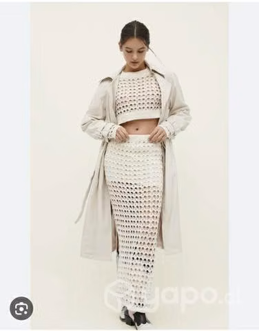 Hermoso conjunto tejido no grueso elasticado xs