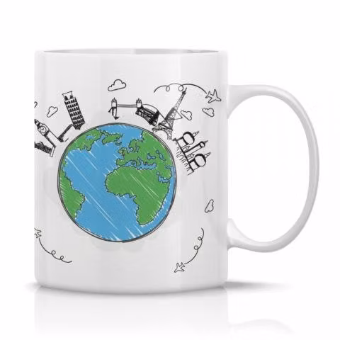 Taza/Tazon/Mug Vuelta Al Mundo/ Viajes/ Turista 13