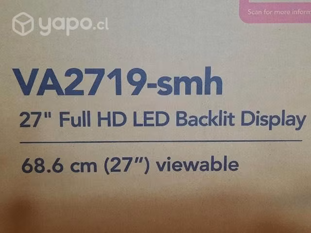 Monitor pantalla viewsonic 27" va2719-smh full hd