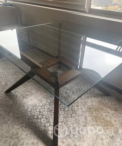 Mesa de comedor cuadrada cristal 4 a 6 pers.