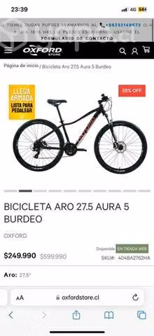 Bicicleta Oxford AURA 5 aro 27.5 NUEVA