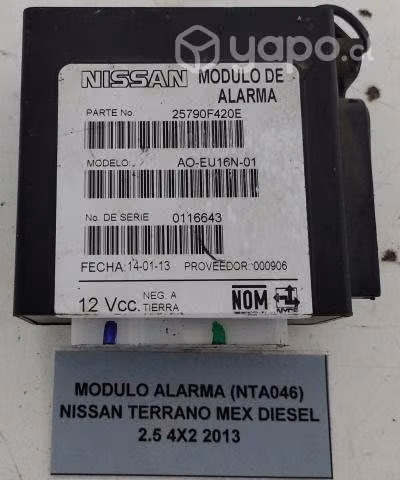 Modulo Alarma (NTA046) Nissan Terrano Mex Diesel