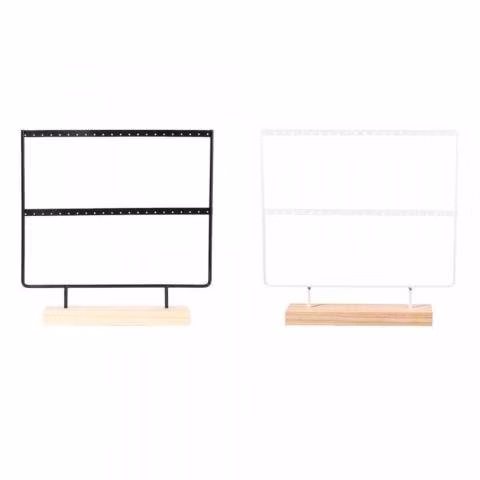 Exhibidor De Aros Elegantes con Base Madera - Imagen 2