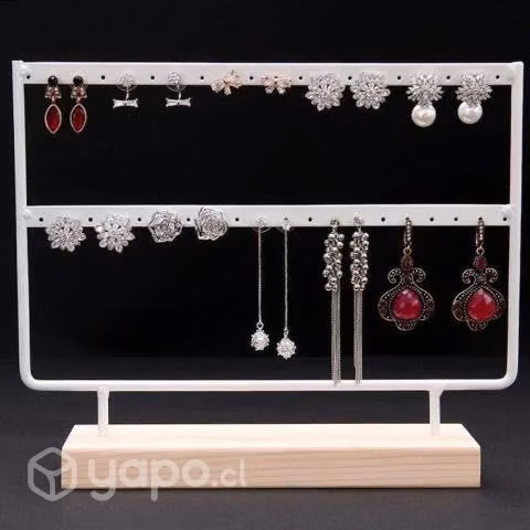 Exhibidor De Aros Elegantes con Base Madera - Imagen 3