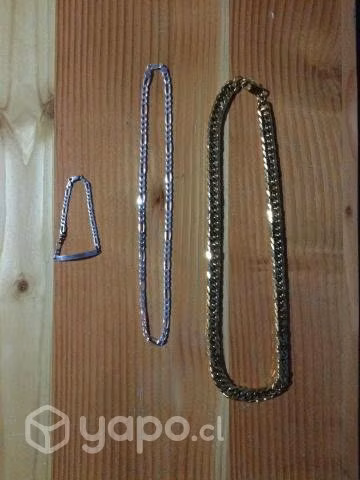 Cadenas Pack Plata y Bañado en oro