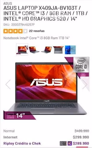 ASUS 8GB de RAM Intel Core i3 - Imagen 6