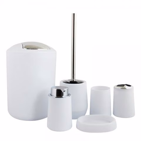 Set 6 en 1 para baño (Papelero,porta cepillos,etc)