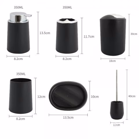 Set 6 en 1 para baño (Papelero,porta cepillos,etc)