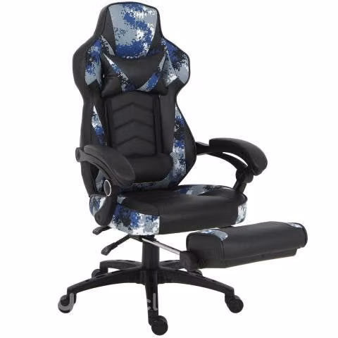 Silla Gamer camuflaje azul y negro