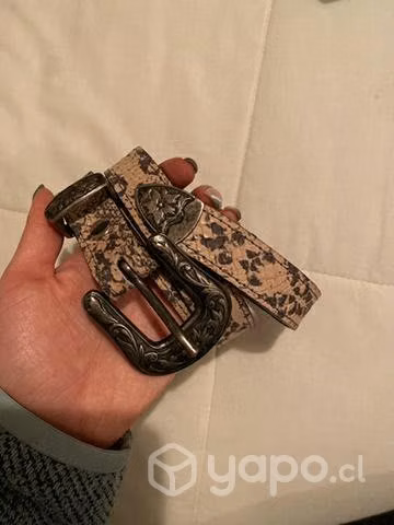 Cinturón de cuero estampado talla m