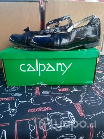 Zapatos y caja de cartón Calpany antigua