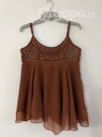 Polera No Elástica Marca Mor Talla L Terracota