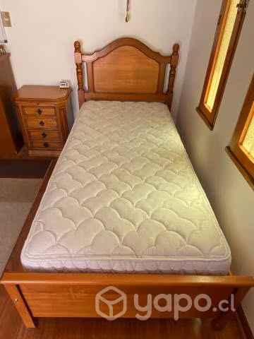 Cama de estilo, madera lingue envejecido y c - Imagen 3