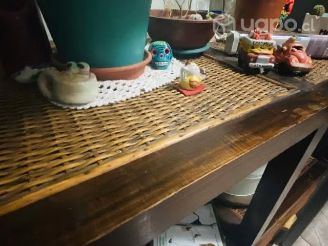 Mueble rústico madera y mimbre