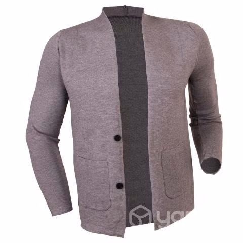 Chaleco XXXL Exclusivo Abierto Manga Larga Gris