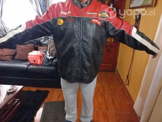 Chaqueta de cuero de hombre. NAZCAR