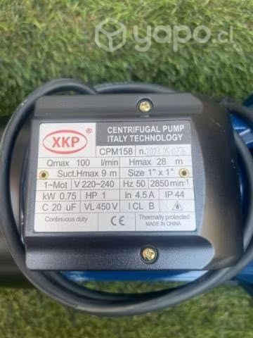 Bomba de agua centrífuga 1 hp marca XKP