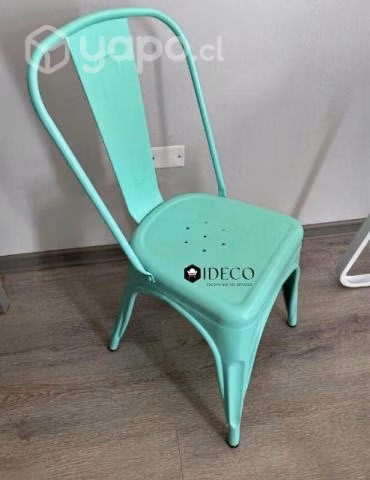 Silla de acero en verde menta - Imagen 2