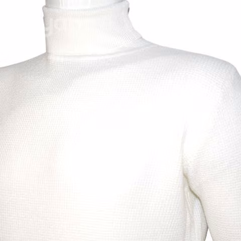Sweater Blanco Elasticado Cuello Alto Beatle XL - Imagen 3
