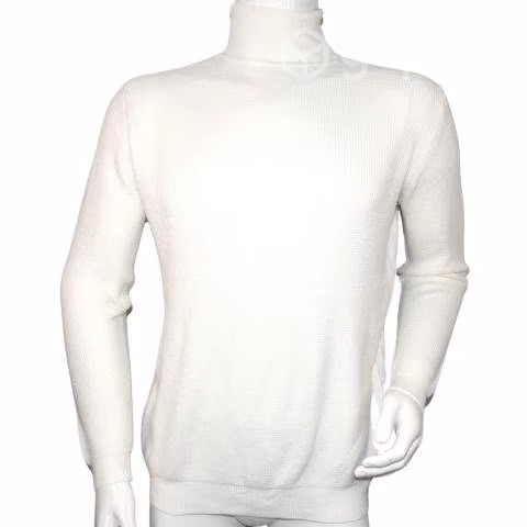 Sweater Blanco Elasticado Cuello Alto Beatle XL