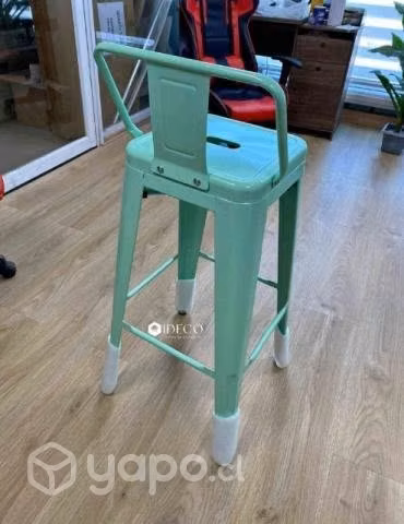 Taburete nuevo de acero en verde menta - Imagen 2