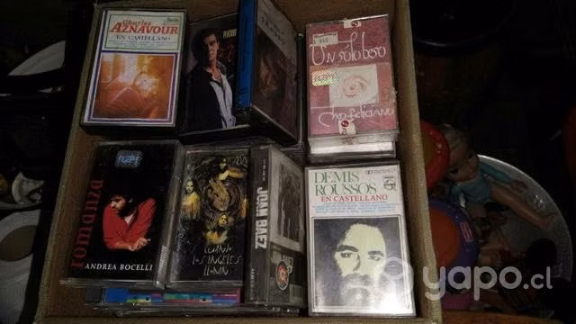 Antiguos casettes vintage retro uso adorno deco