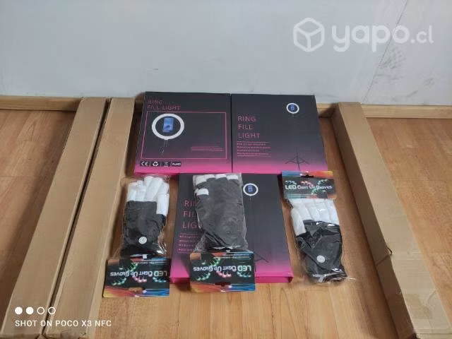 Aros de luz con trípode y guantes