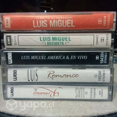 5 Cassettes Luis Miguel Originales