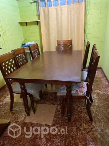 Comedor madera con 8 sillas
