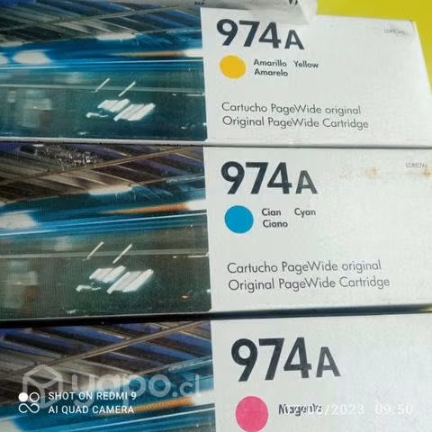 Tintas hp 974a colores originales