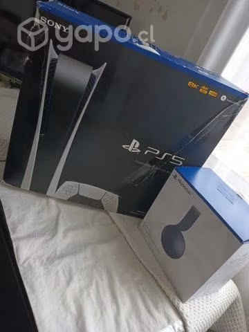 PS5 digital dos controles y audífonos de ps5