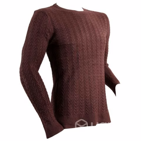 Sweater Cuello Polo Elasticado Morado XXL