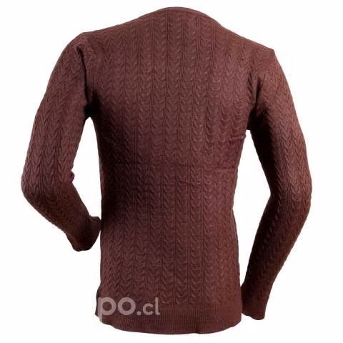 Sweater Cuello Polo Elasticado Morado XXL
