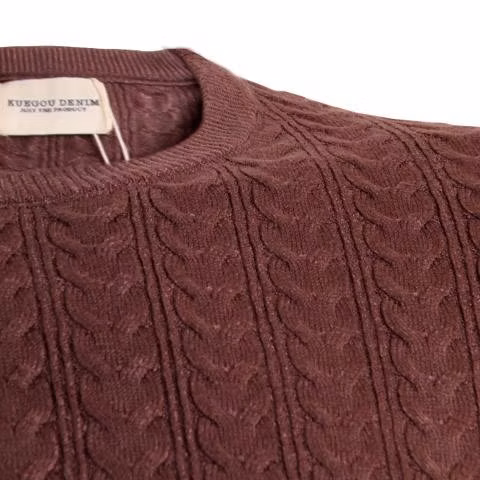 Sweater Cuello Polo Elasticado Morado XXL