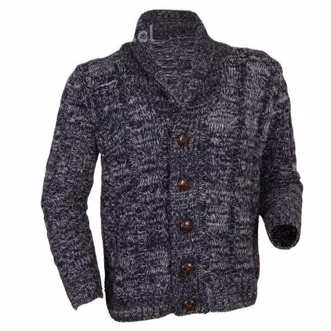 Chaleco L Trenzado Azul Botones Modelo 6115