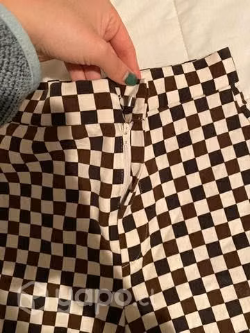 Pantalón zara a cuadrille tonos café