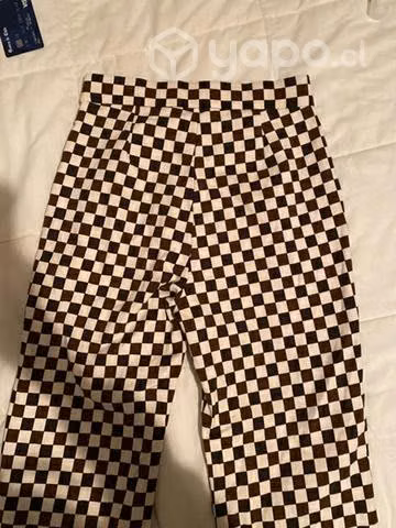 Pantalón zara a cuadrille tonos café