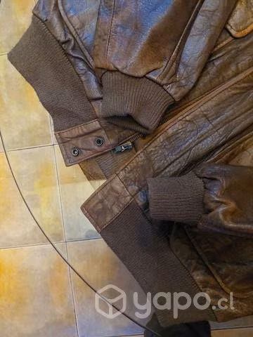 Chaqueta piloto aviador 100% cuero clasica M